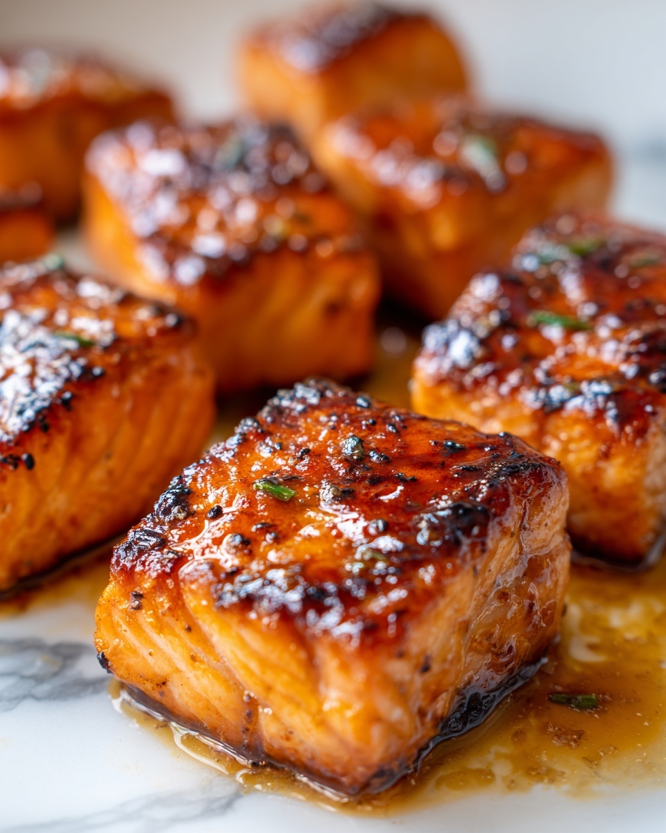 Pan-Seared Salmon Bites with Honey and Sriracha Recipe - Recipe Image