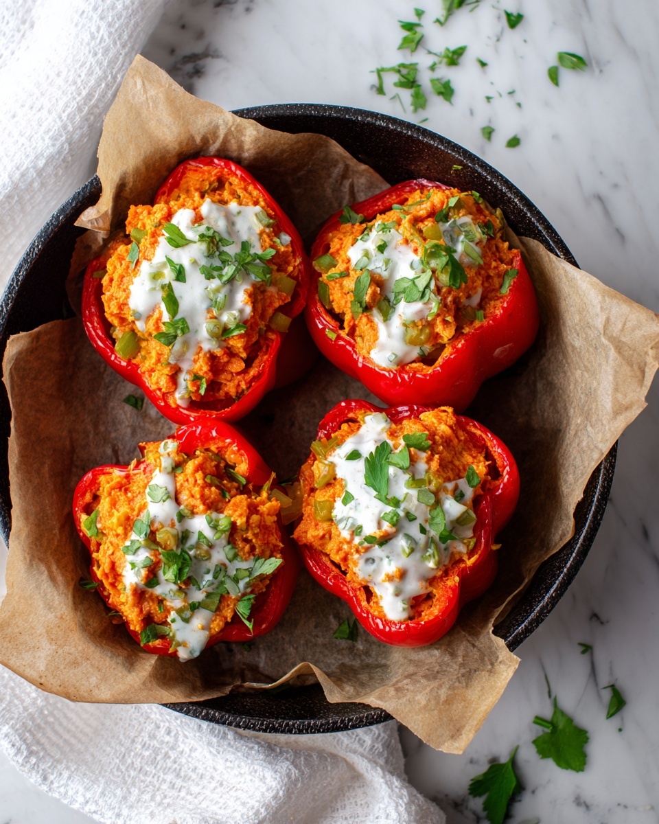 Buffalo Chicken Stuffed Peppers Recipe - Recipe Image
