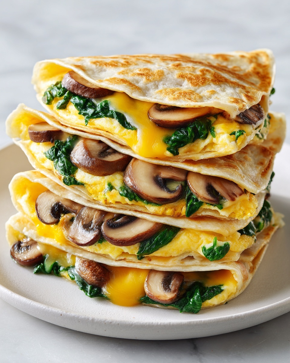 Baked Spinach Mushroom Quesadillas Recipe - Recipe Image