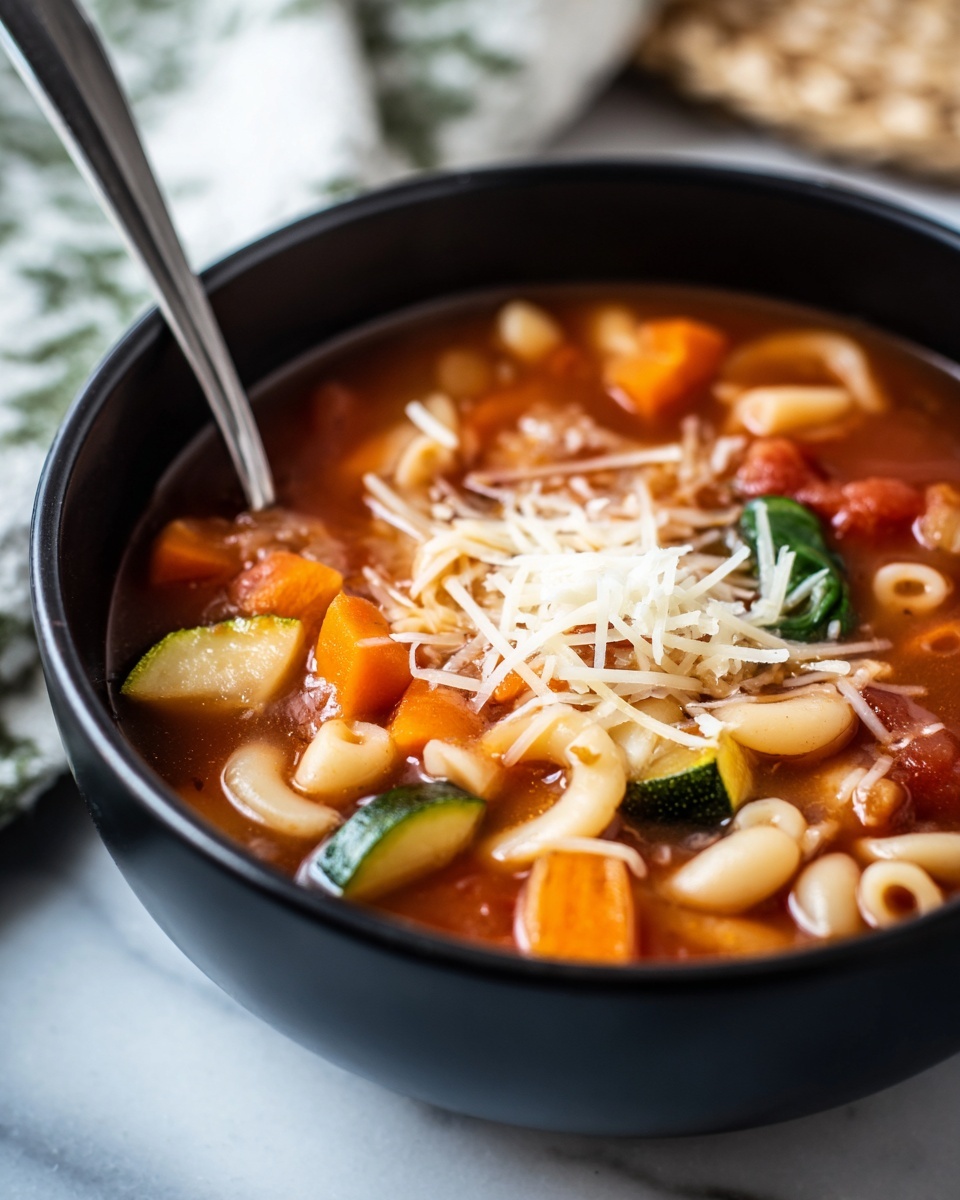 Hearty Vegetable Minestrone Soup Recipe - Recipe Image