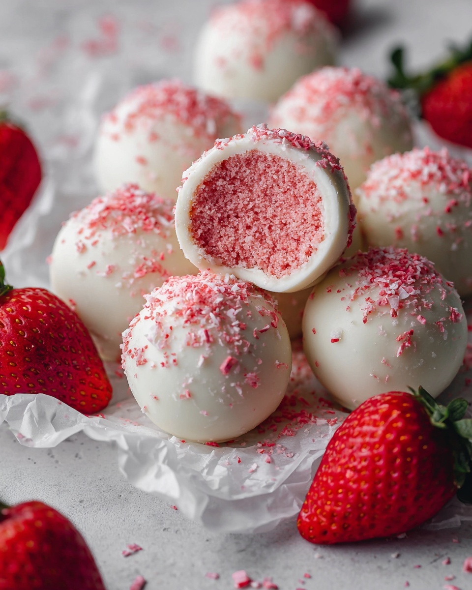 White Chocolate Strawberry Truffles Recipe - Recipe Image