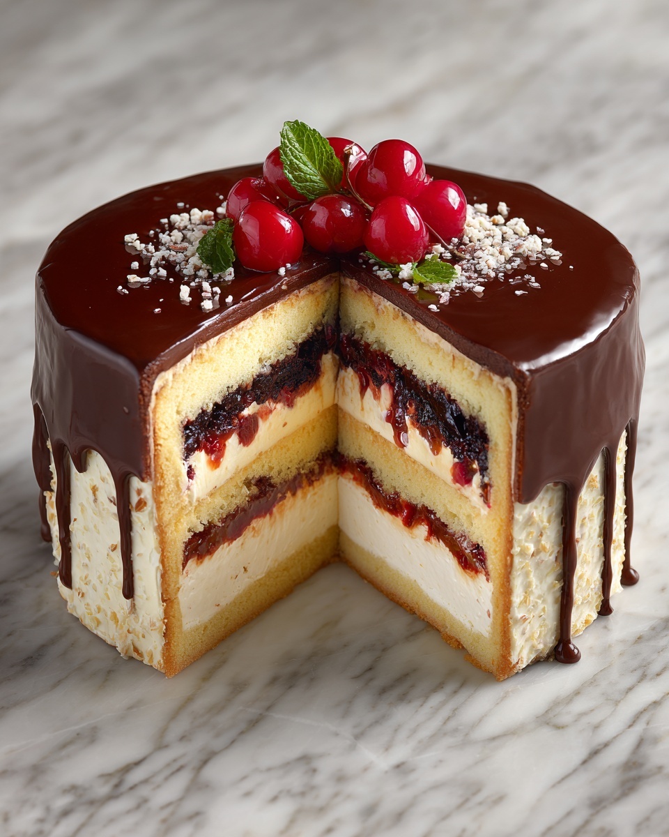 Cherry Chocolate Cream Cheese Bundt Cake Recipe - Recipe Image