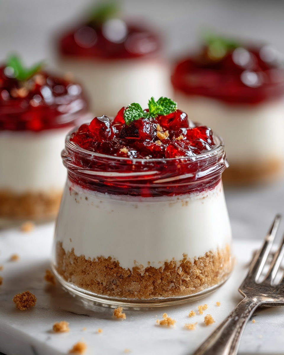 No-Bake Rhubarb Cheesecake Jars Recipe - Recipe Image