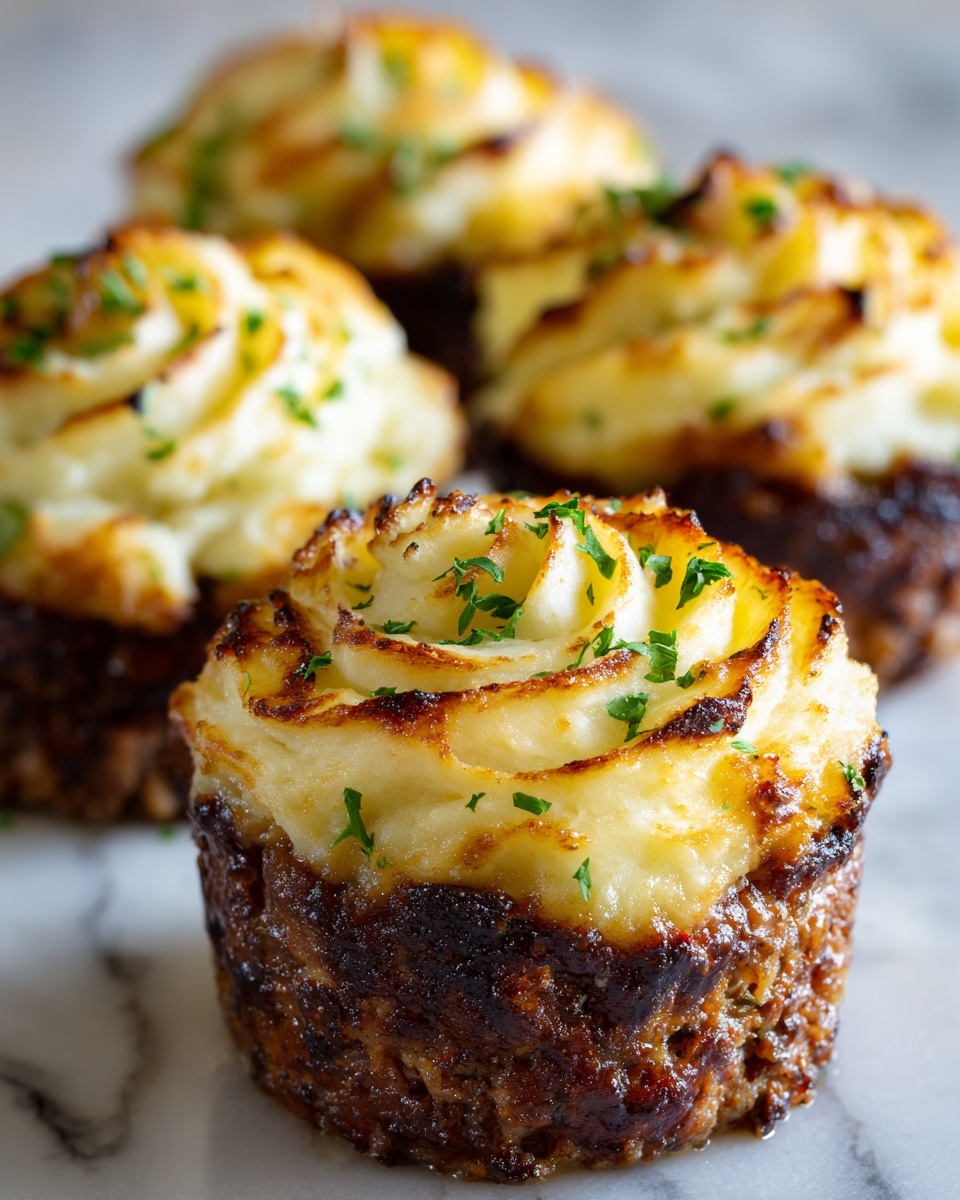 Meatloaf Cupcakes with Whipped Potato Topping Recipe - Recipe Image