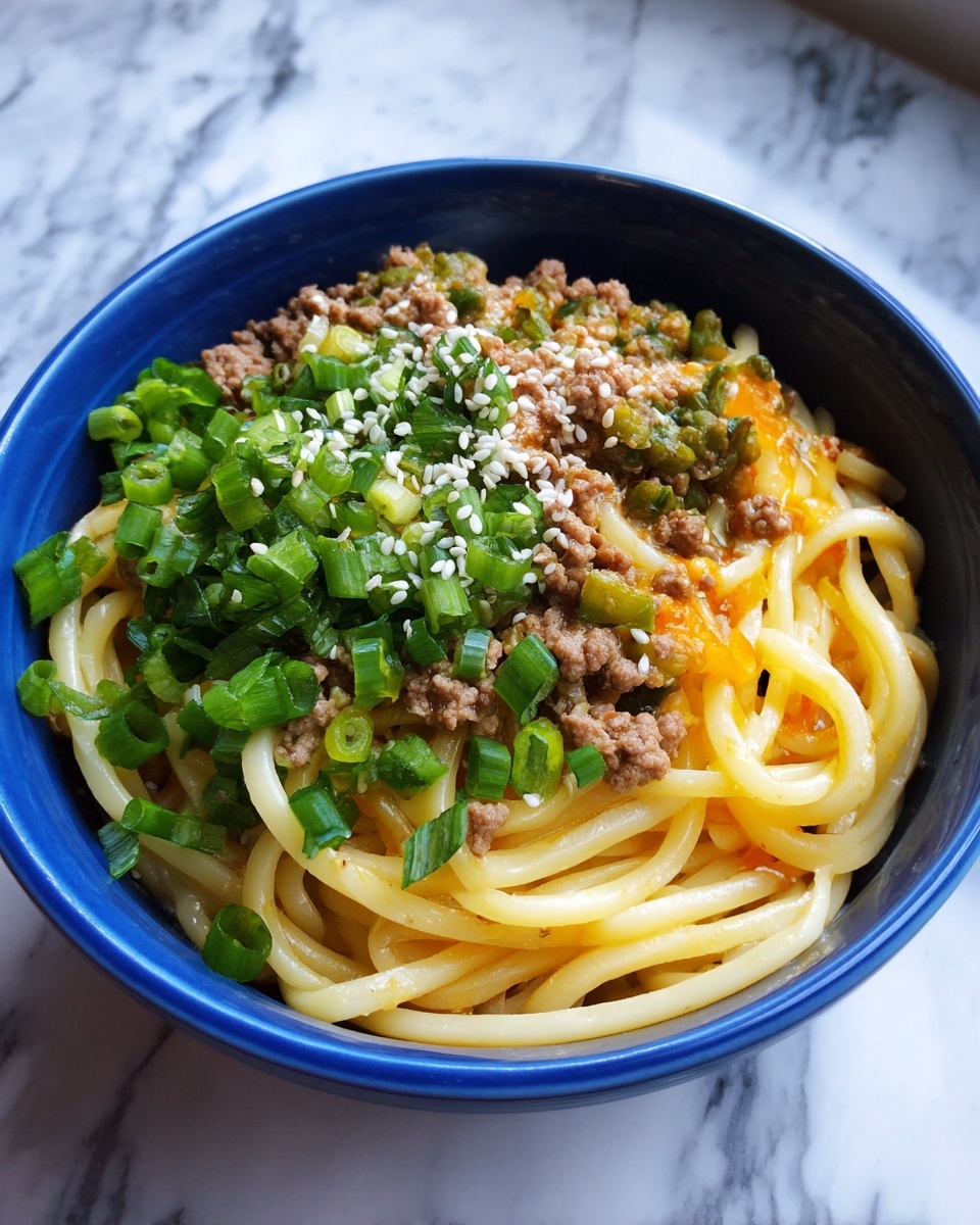 Mongolian Ground Beef Noodles Recipe - Recipe Image