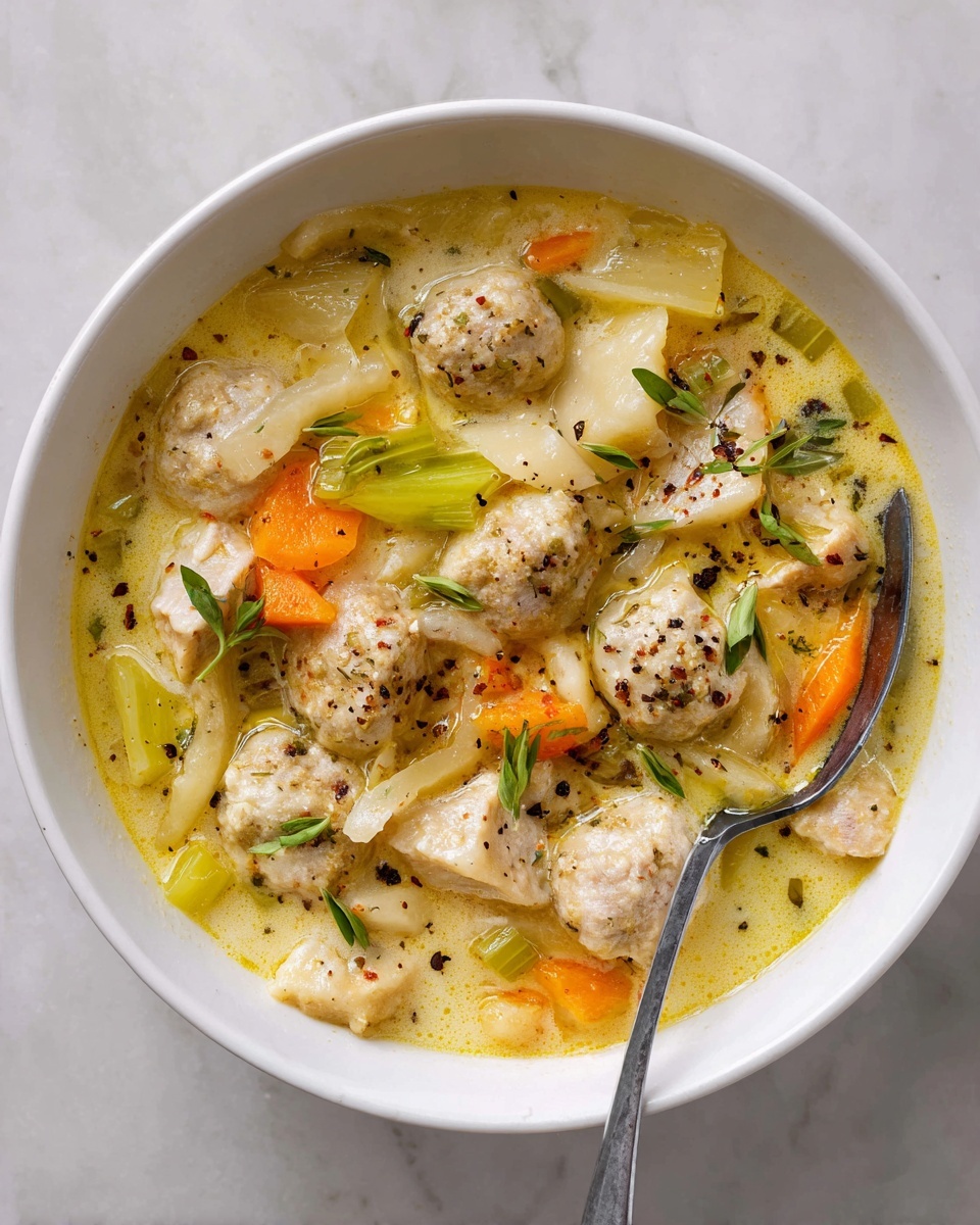 Creamy Chicken Stew with Fluffy Dumplings Recipe - Recipe Image