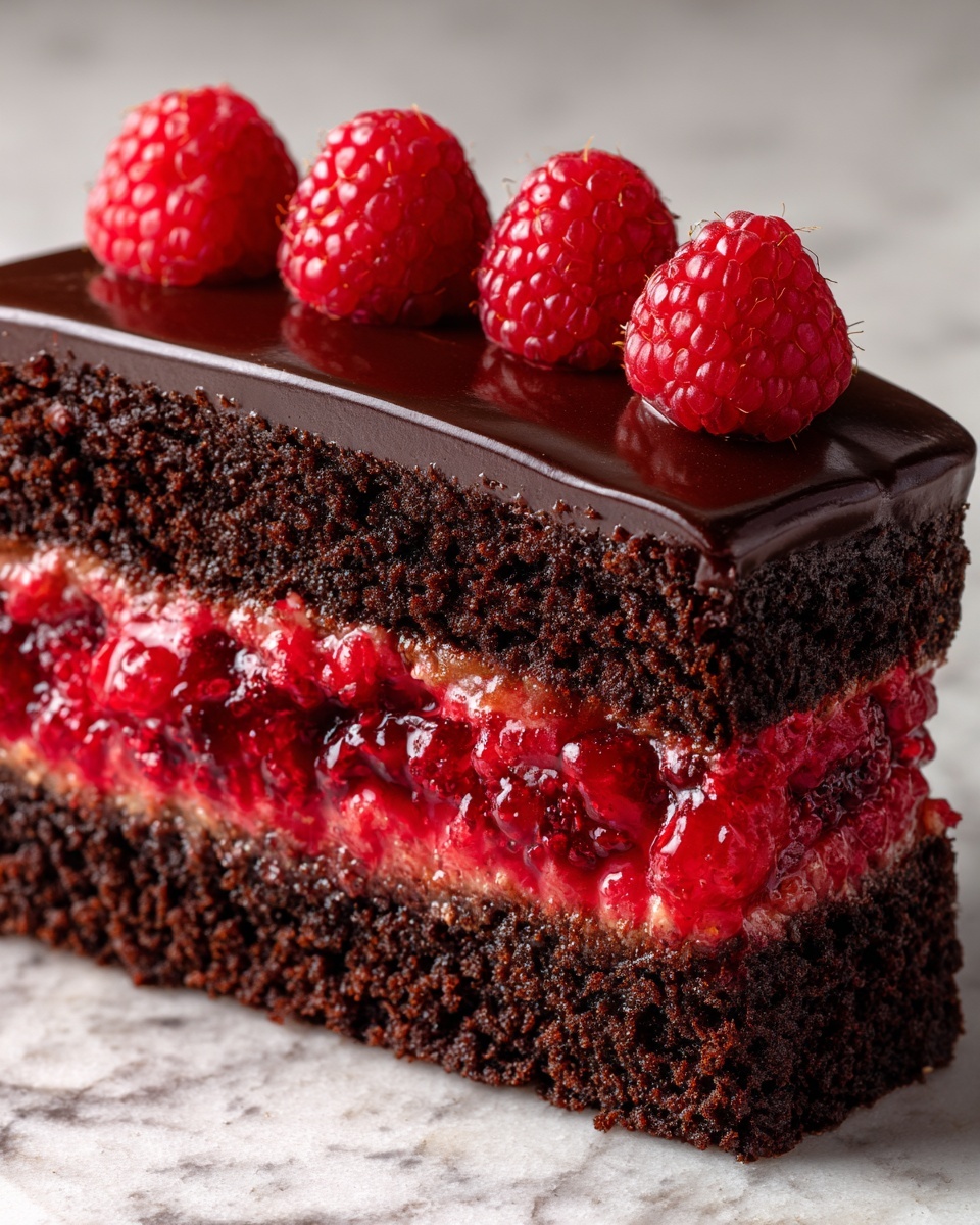 Raspberry Chocolate Ganache Cake Recipe - Recipe Image