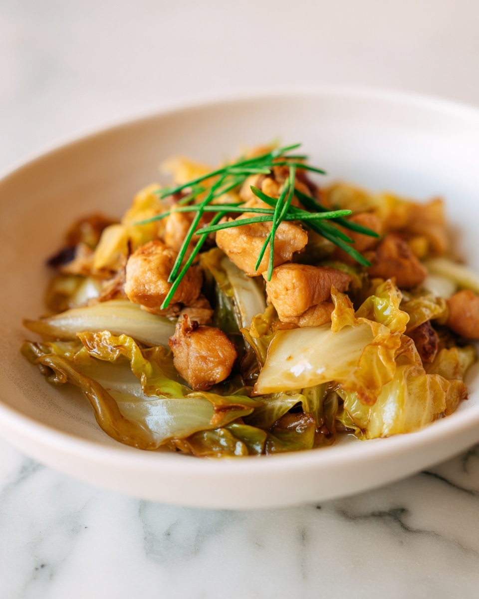 Irresistibly Easy Sautéed Garlic Cabbage with Tender Chicken Recipe - Recipe Image