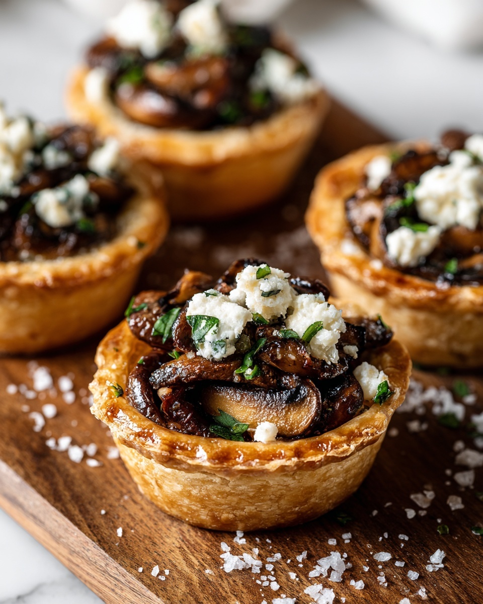 Savory Mushroom and Goat Cheese Tarts with Shallots Recipe - Recipe Image