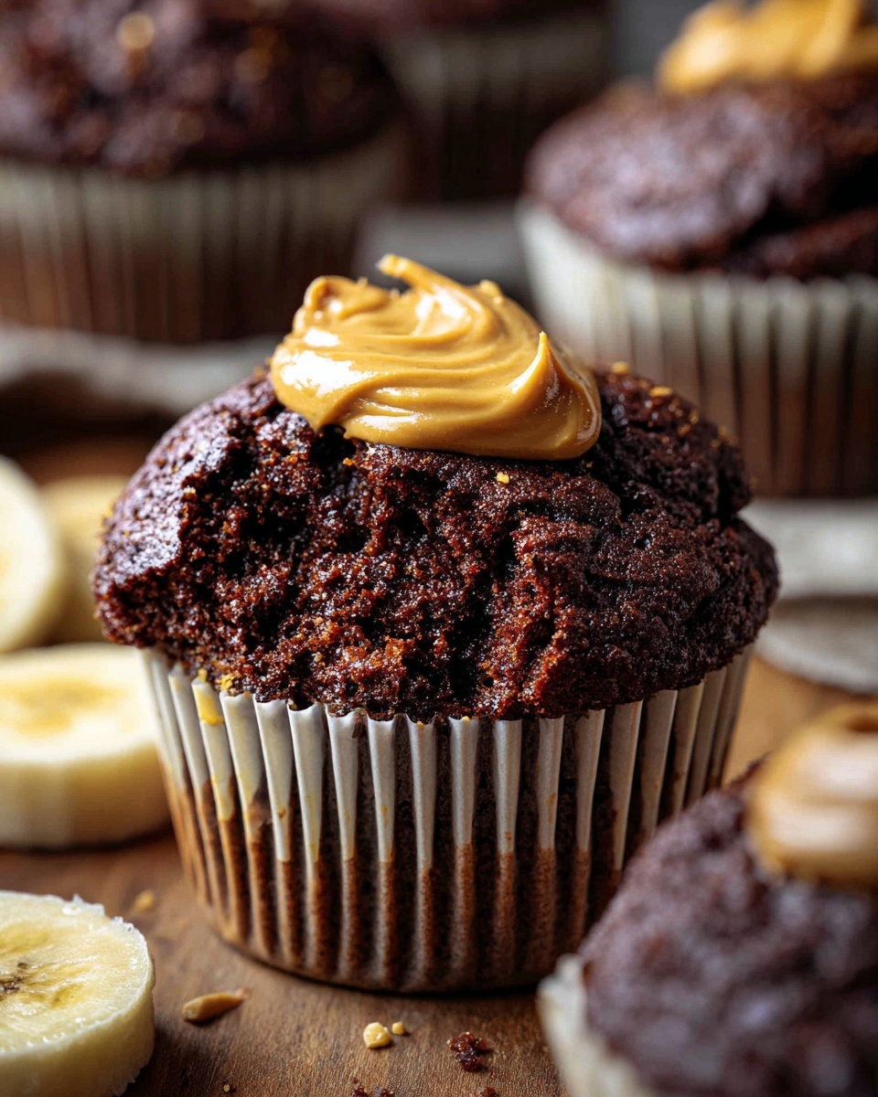 Chocolate Peanut Butter Banana Muffins Recipe - Recipe Image