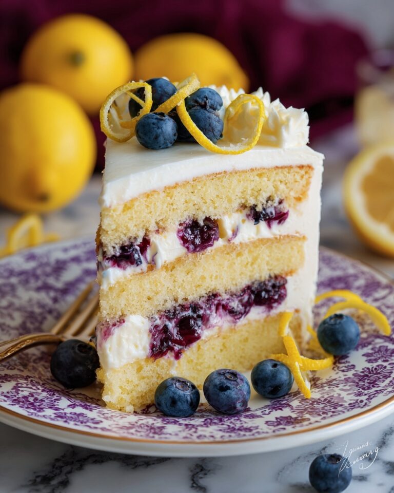 No-Bake Lemon Dazzling Blueberry Cream Cake Recipe