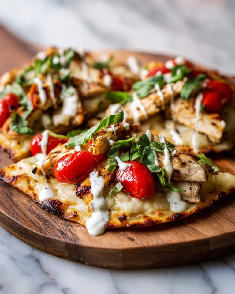 Mediterranean Tzatziki Chicken Naan Pizza Recipe