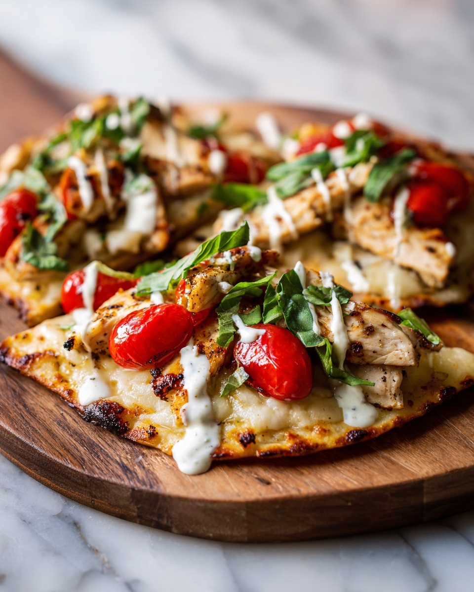 Mediterranean Tzatziki Chicken Naan Pizza Recipe - Recipe Image