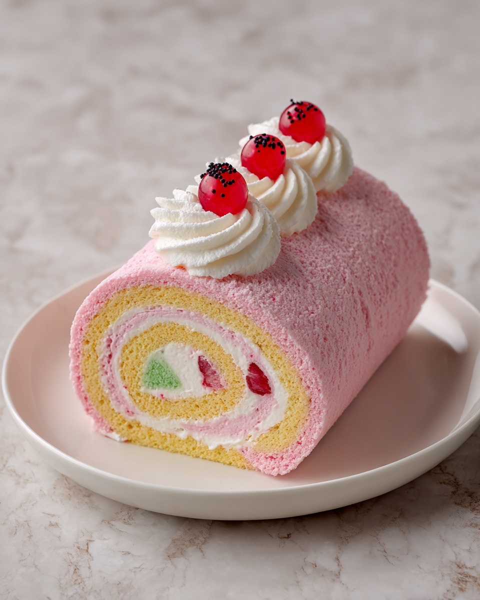 Japanese Cotton Candy Swiss Cake Roll Recipe - Recipe Image