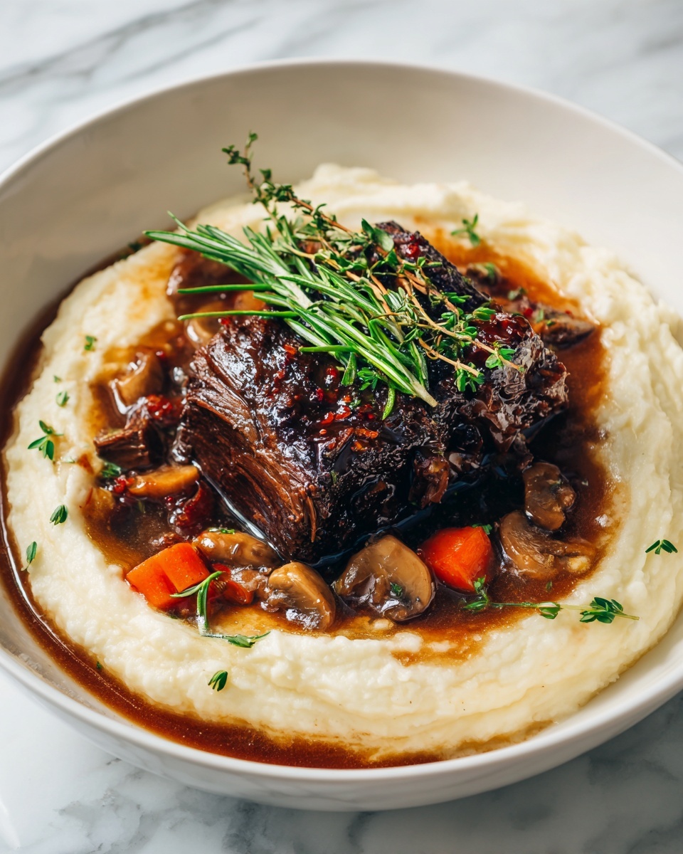 Braised Short Ribs with Red Wine and Fresh Herbs Recipe - Recipe Image