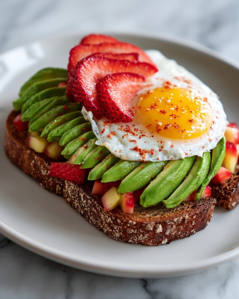 Avocado Toast with Fried Eggs and Fresh Fruit Recipe