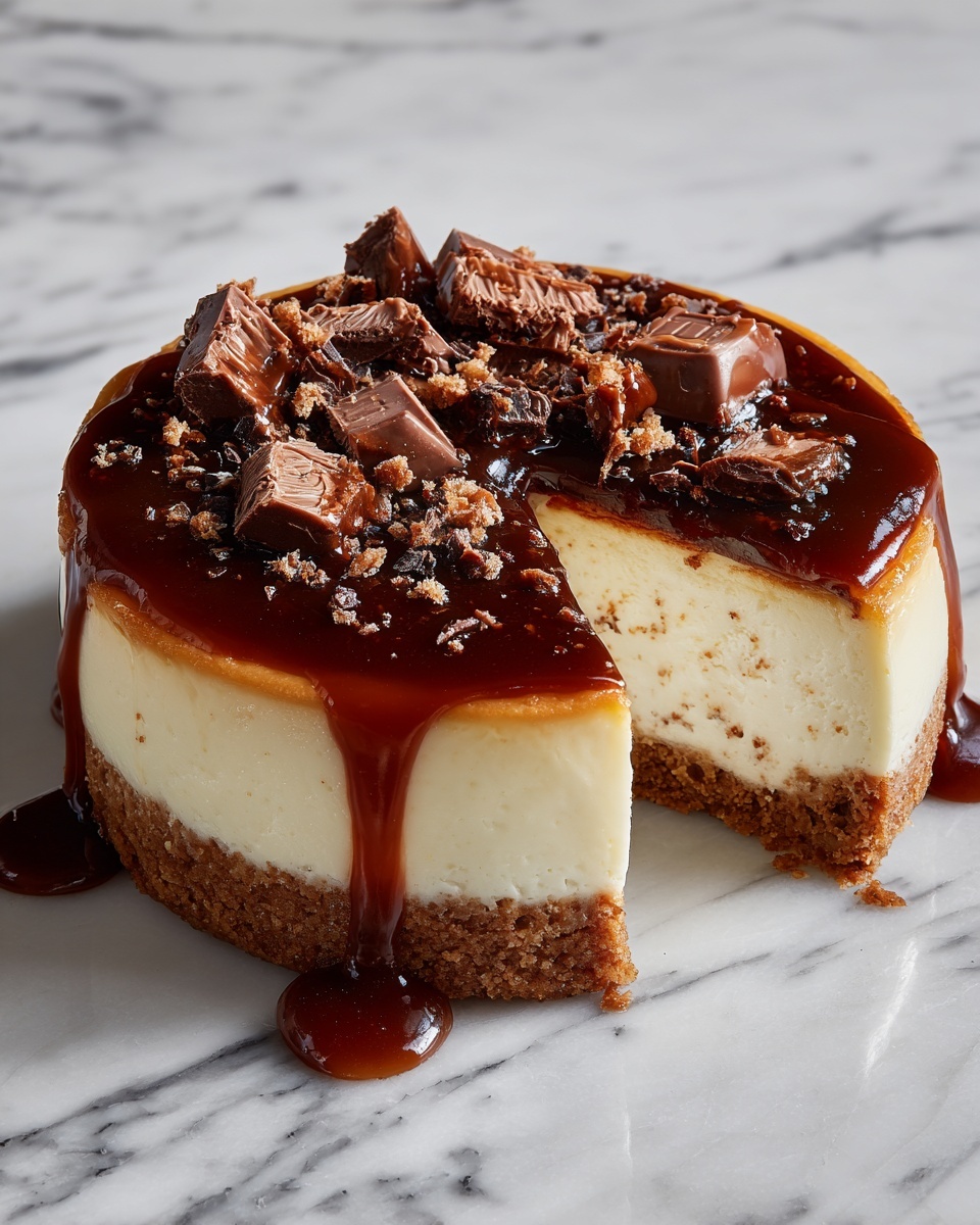 Toffee Caramel No-Bake Cheesecake Recipe - Recipe Image