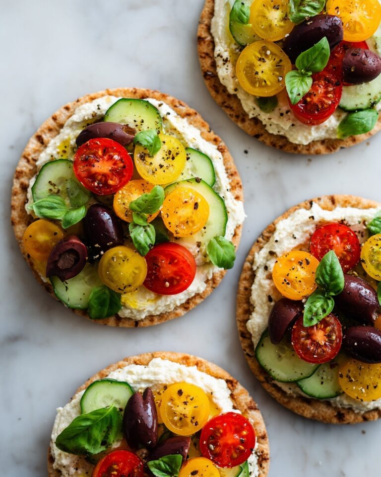 Greek Salad Naan Bites with Hummus Recipe