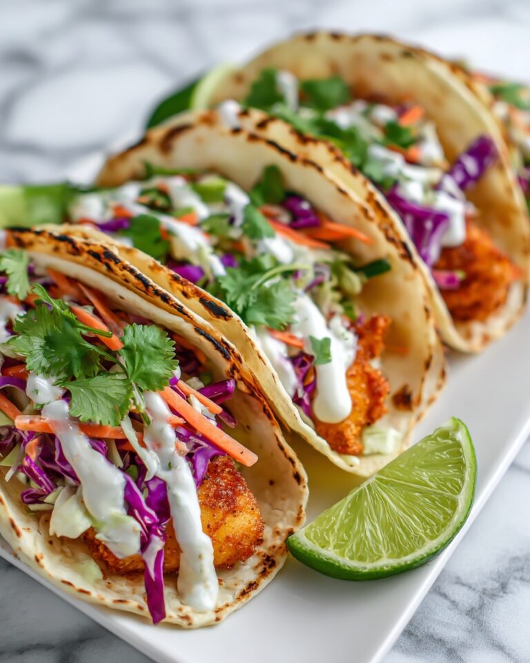 Crispy Fish Tacos with Cilantro Lime Slaw Recipe