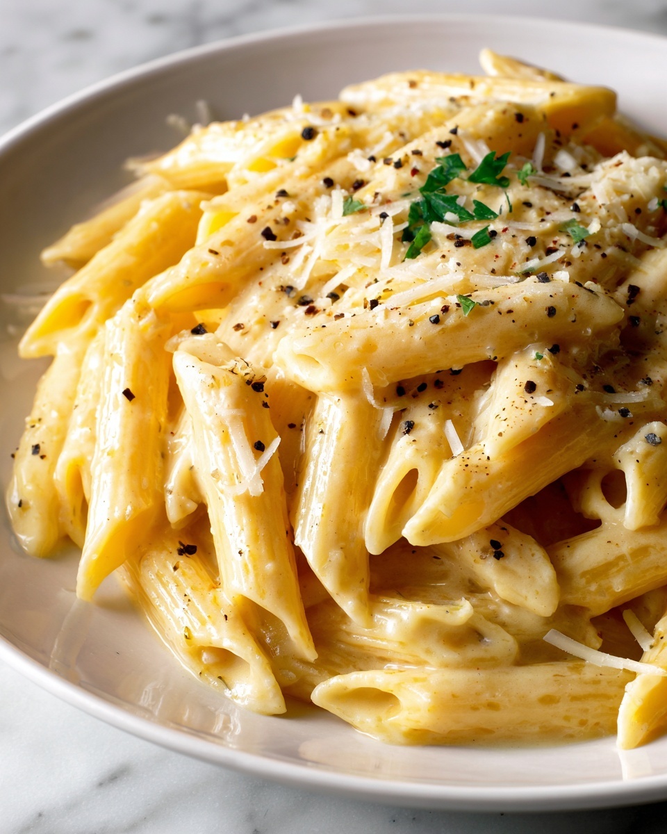 Creamy Garlic Penne Pasta Recipe - Recipe Image