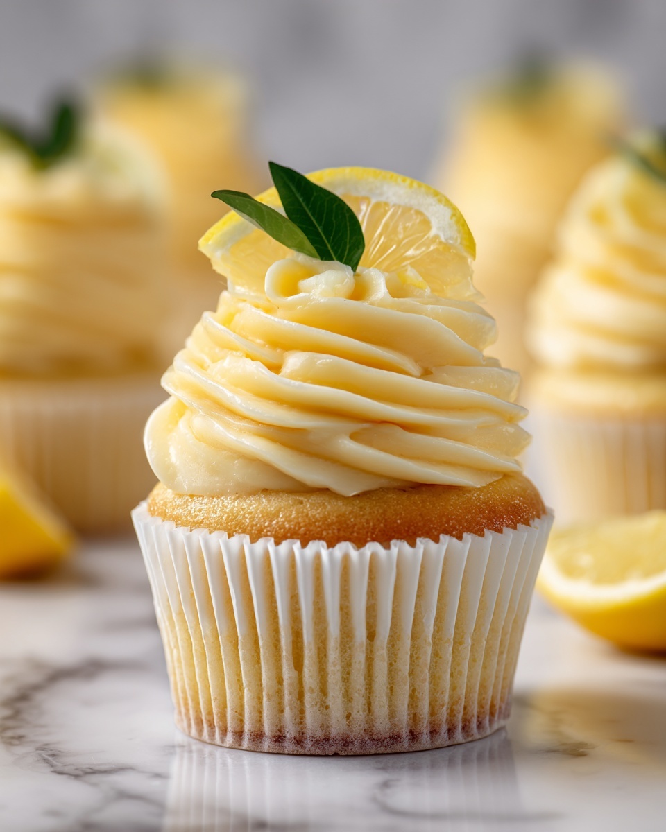Cheesecake Stuffed Lemon Cupcakes with Lemon Frosting Recipe - Recipe Image