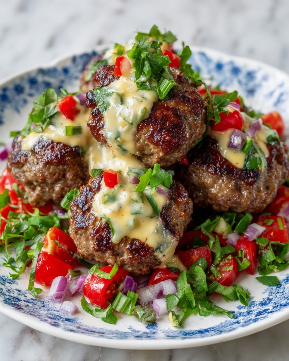 Spicy Beef Armenian Kefta with Tahini and Tzatziki Recipe - Recipe Image