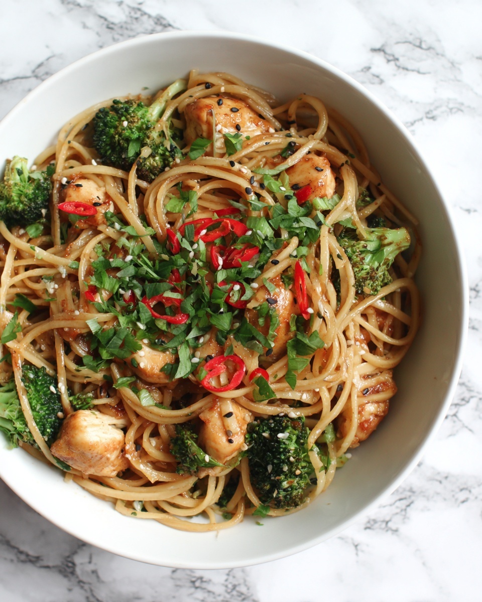 Chicken Stir-Fry with Rice Noodles Recipe - Recipe Image