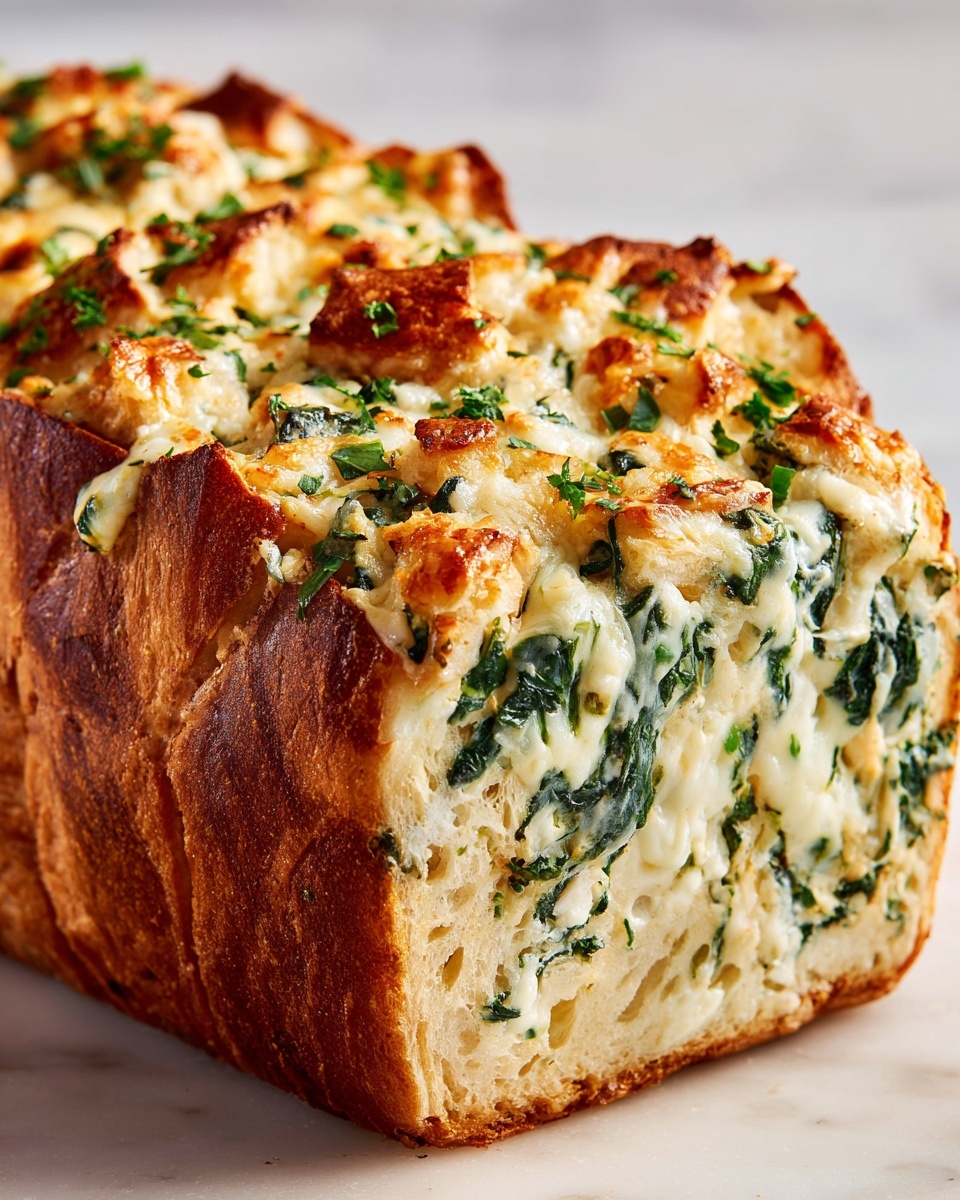 Spinach Artichoke Dip Bread Boat Recipe - Recipe Image
