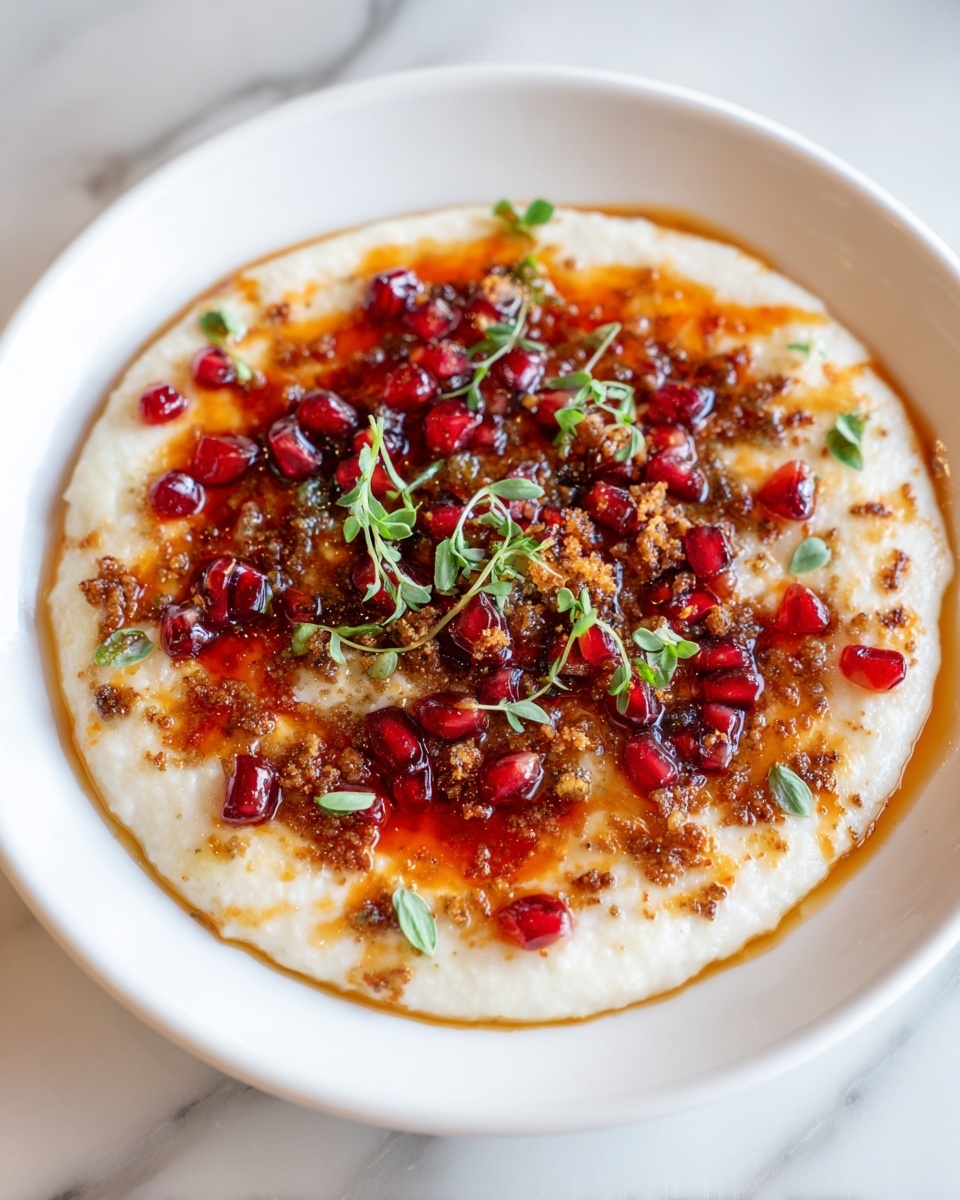 Greek Yogurt Cheesecake with Pomegranate Syrup Recipe - Recipe Image