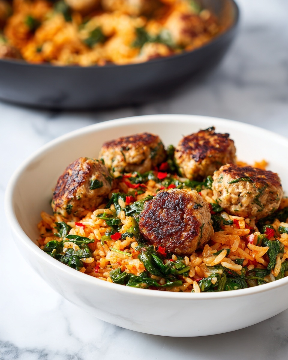Chicken Meatballs with Risoni in Creamy Tomato Sauce Recipe - Recipe Image