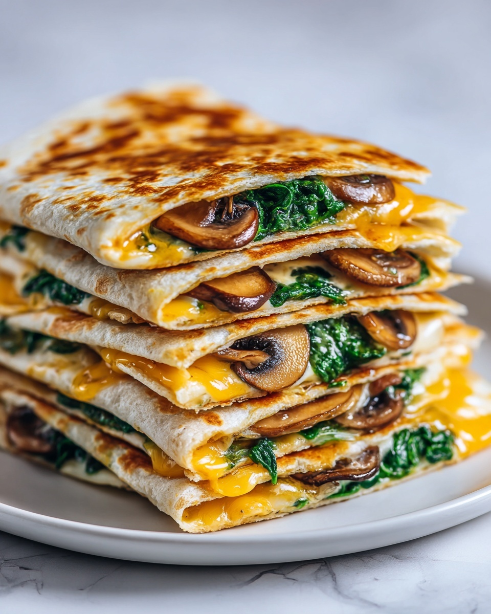 Baked Spinach Mushroom Quesadillas Recipe - Recipe Image