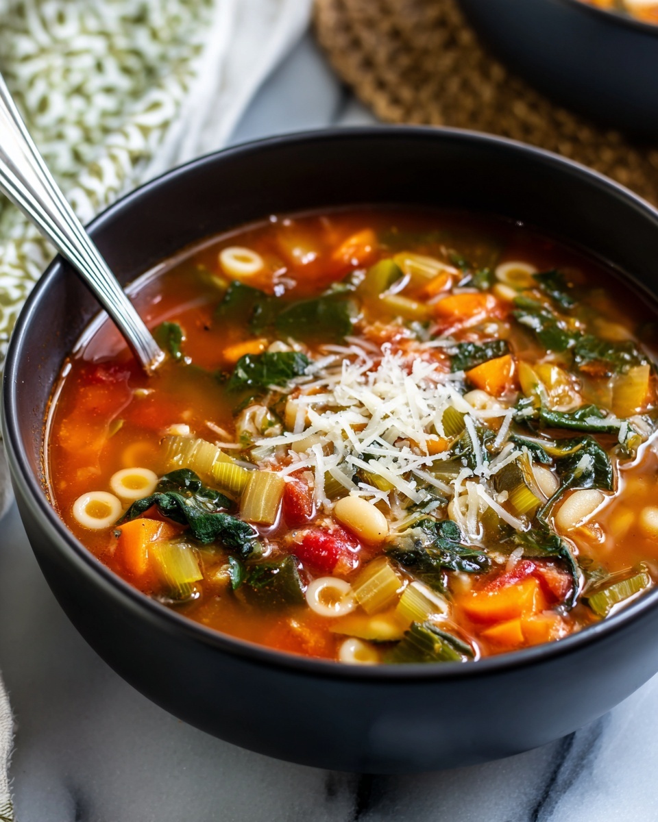 Hearty Vegetable Minestrone Soup Recipe - Recipe Image