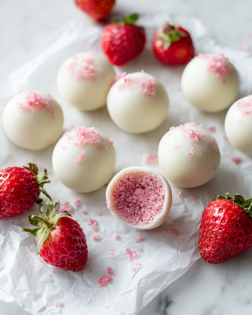 White Chocolate Strawberry Truffles Recipe - Recipe Image