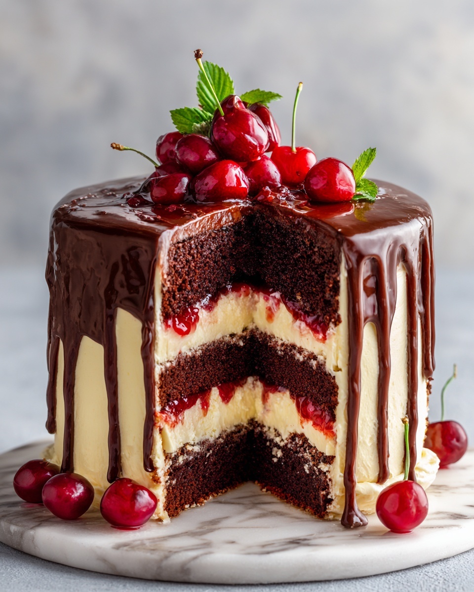 Cherry Chocolate Cream Cheese Bundt Cake Recipe - Recipe Image