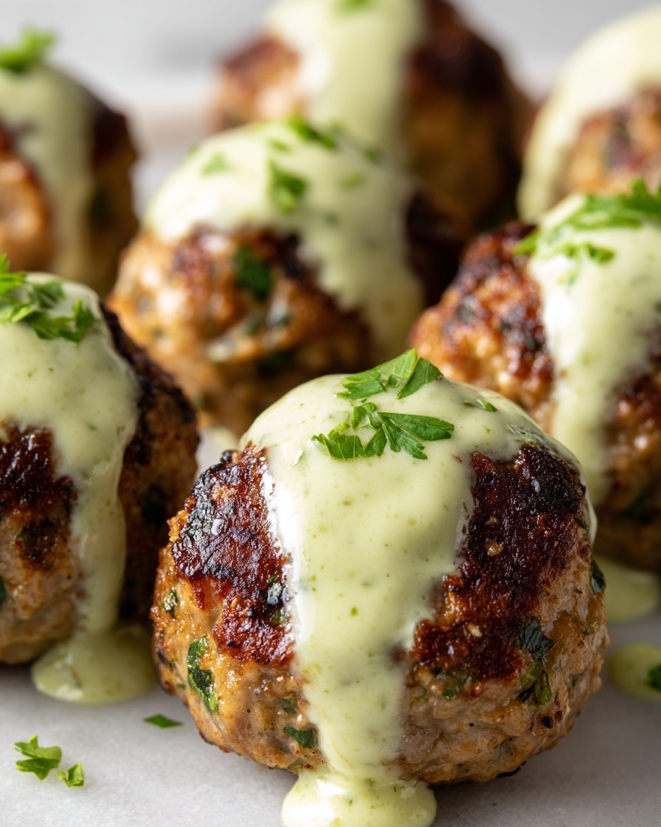 Baked Salmon Meatballs with Avocado Sauce Recipe - Recipe Image