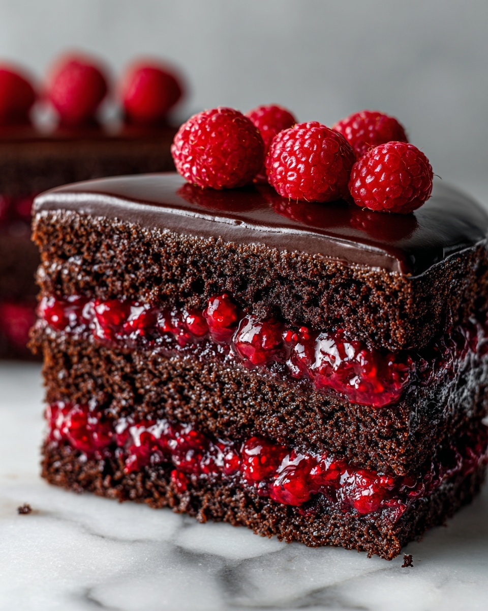 Raspberry Chocolate Ganache Cake Recipe - Recipe Image