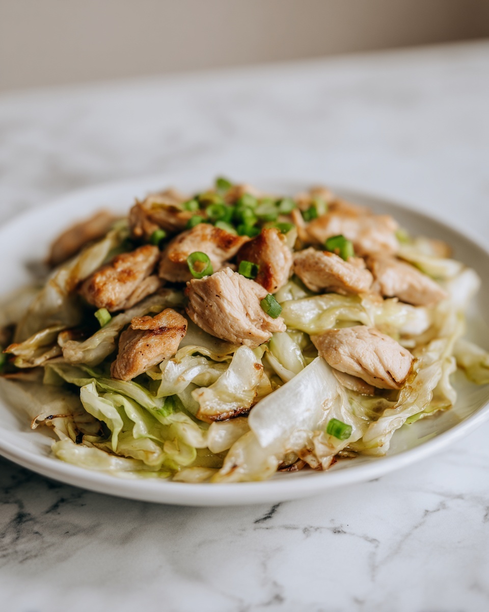 Irresistibly Easy Sautéed Garlic Cabbage with Tender Chicken Recipe - Recipe Image