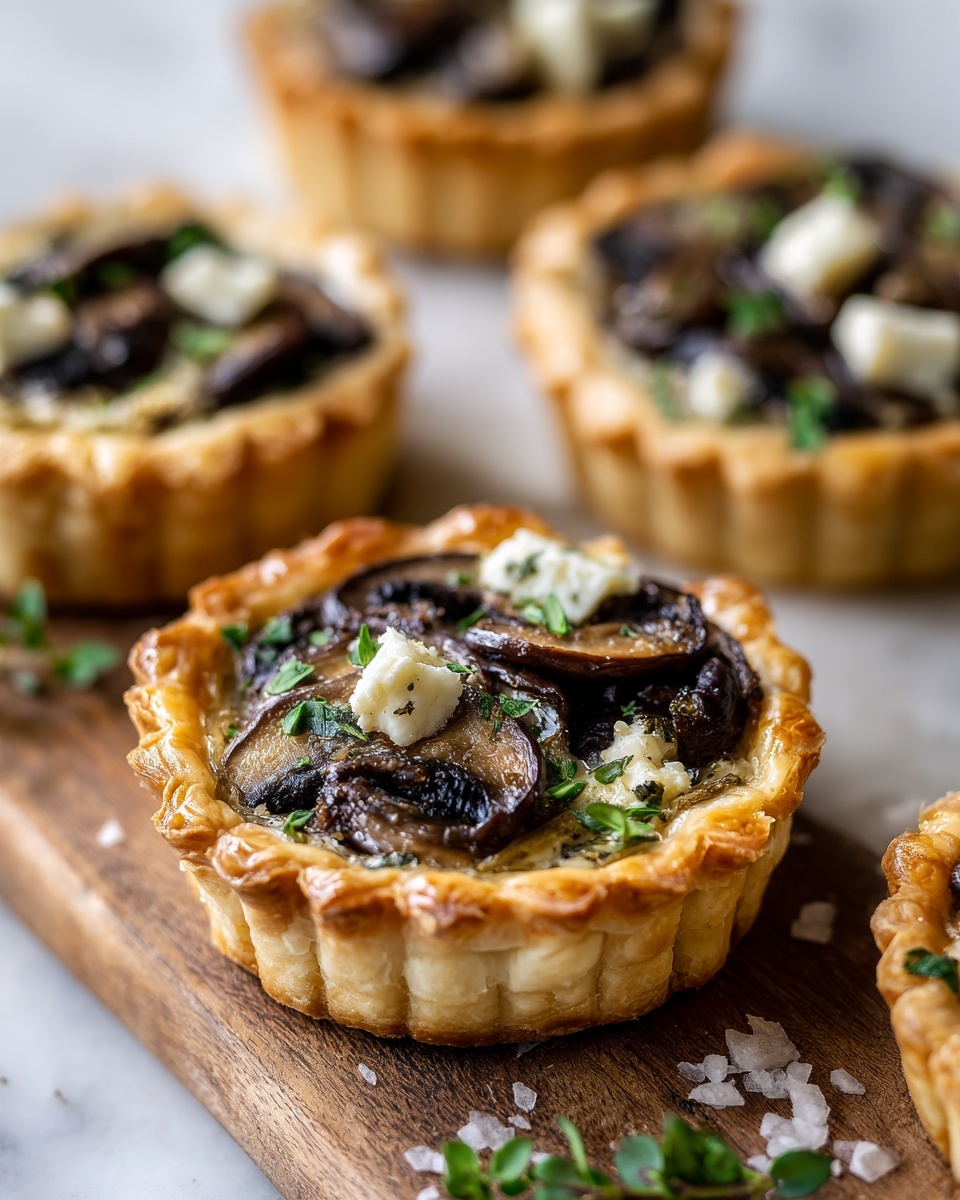 Savory Mushroom and Goat Cheese Tarts with Shallots Recipe - Recipe Image