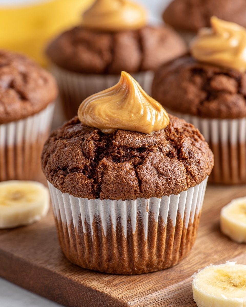 Chocolate Peanut Butter Banana Muffins Recipe - Recipe Image