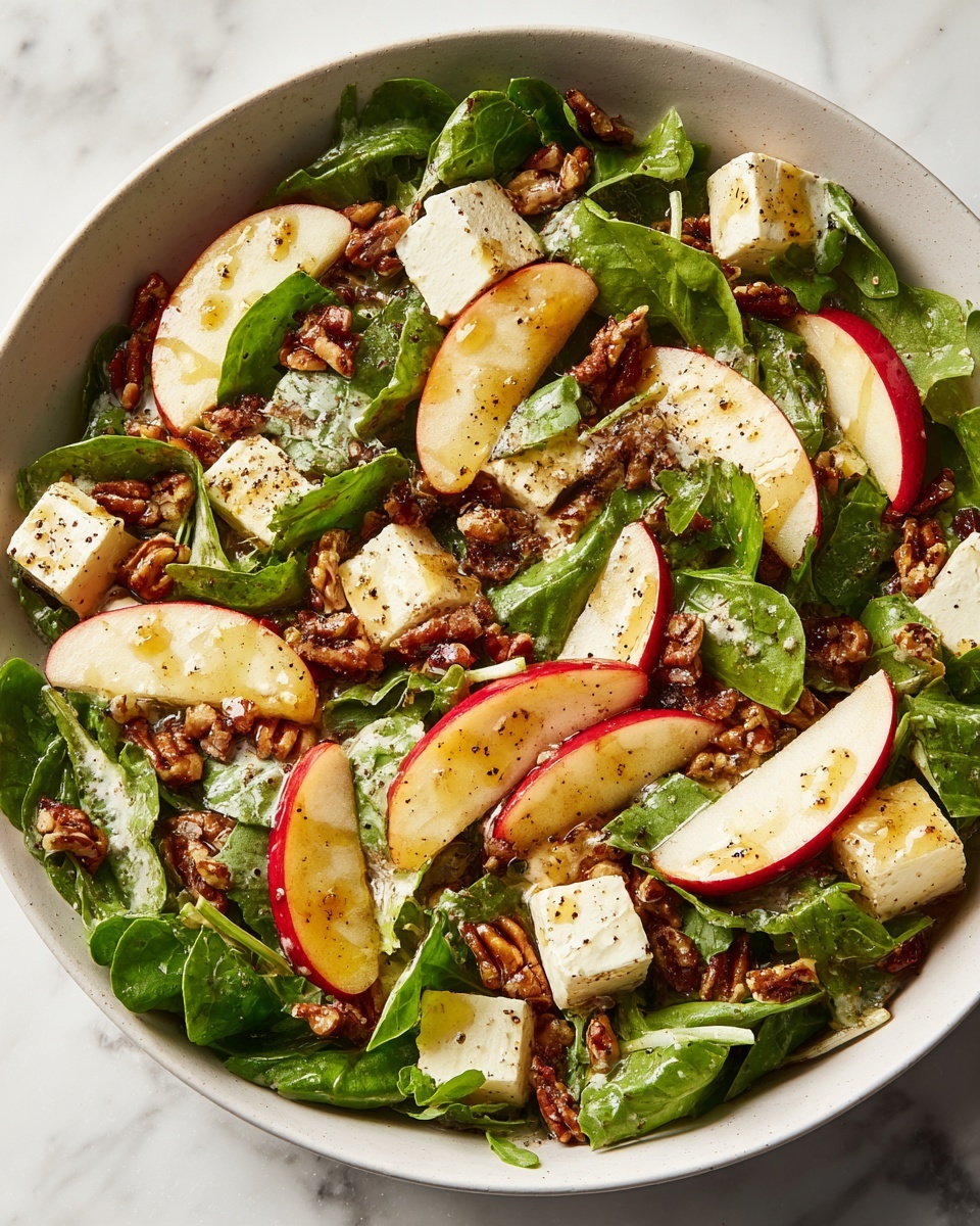 Apple Arugula Salad with Maple Pecans and Goat Cheese Recipe - Recipe Image