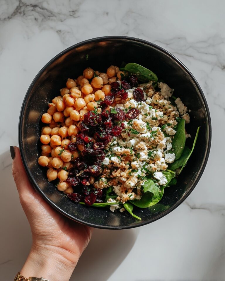Feta Cranberry Chickpeas with Lemon Vinaigrette Recipe