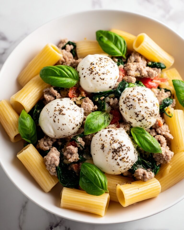 One Pot Lemony Pasta with Sausage, Broccoli Rabe, and Burrata Recipe