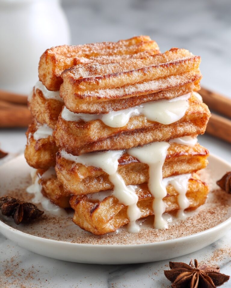 Churro Cinnamon Sugar French Toast with Cream Cheese Icing Recipe