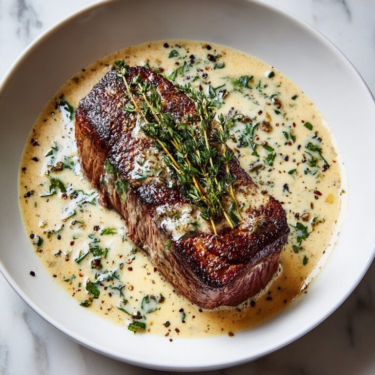 Creamy Garlic Sauce Steak Recipe