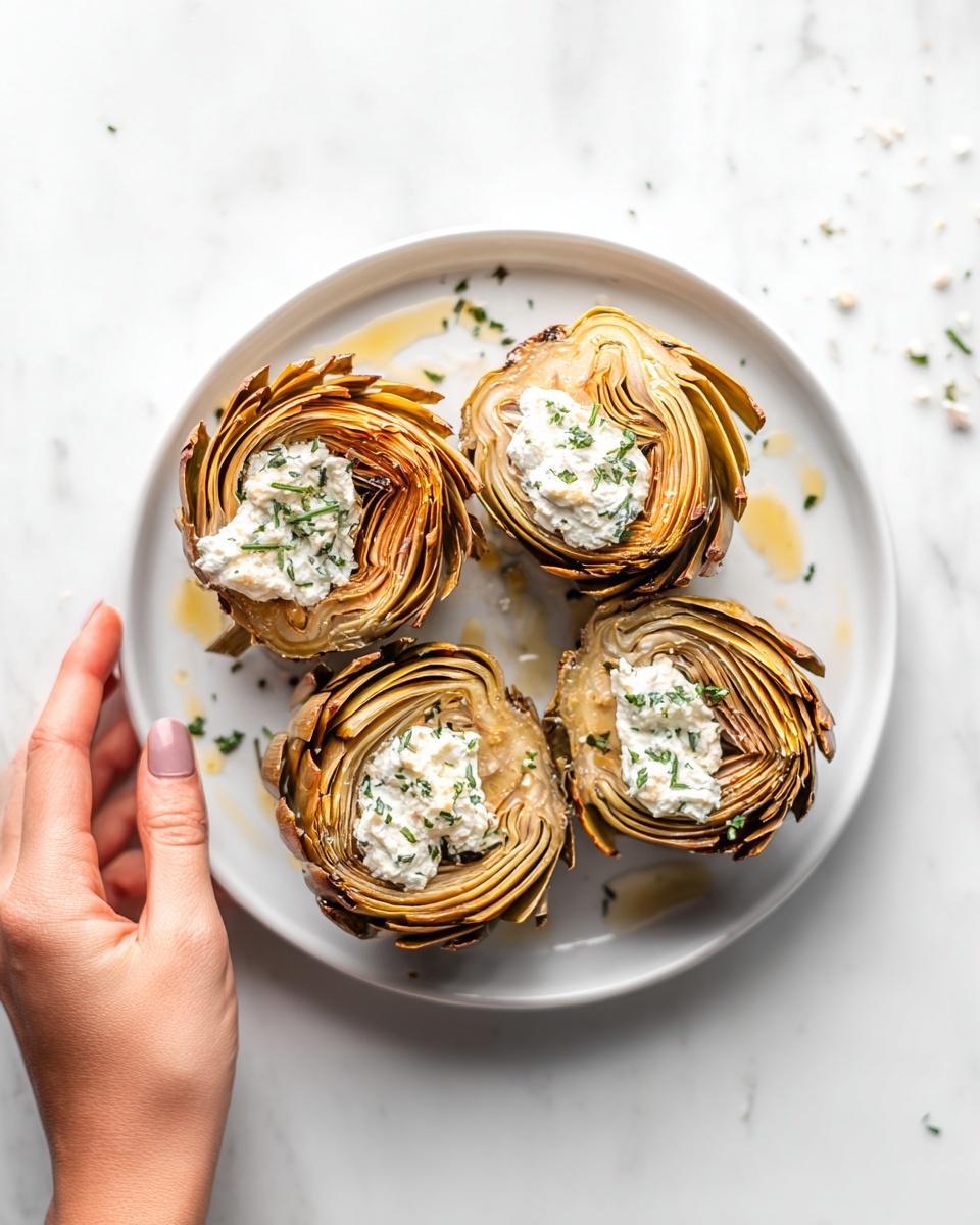 Artichokes on Whipped Ricotta with Herb Gremolata Recipe - Recipe Image