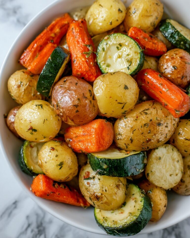Garlic Herb Roasted Potatoes, Carrots, and Zucchini Recipe