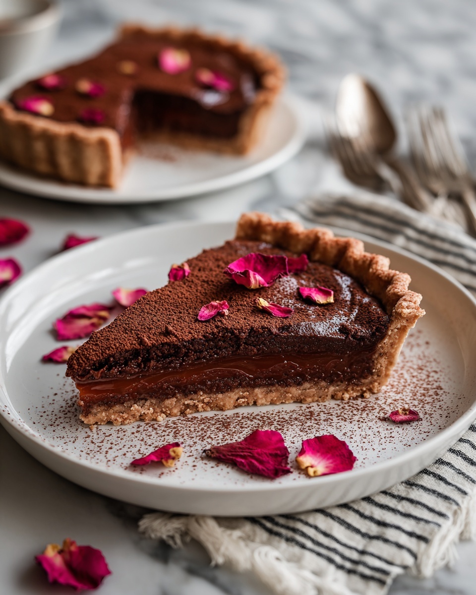 Roasted Rhubarb Chocolate Tart Recipe - Recipe Image