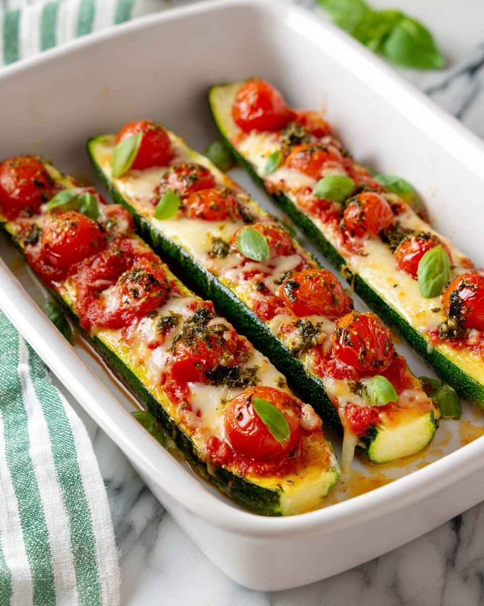 Caprese Stuffed Zucchini Boats Recipe - Recipe Image