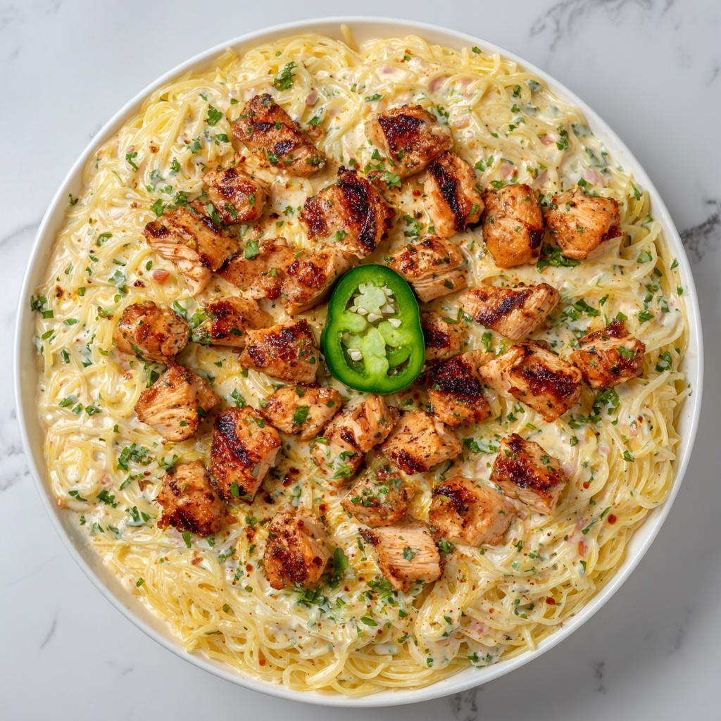 Creamy Jalapeño Popper Chicken Spaghetti Recipe - Recipe Image