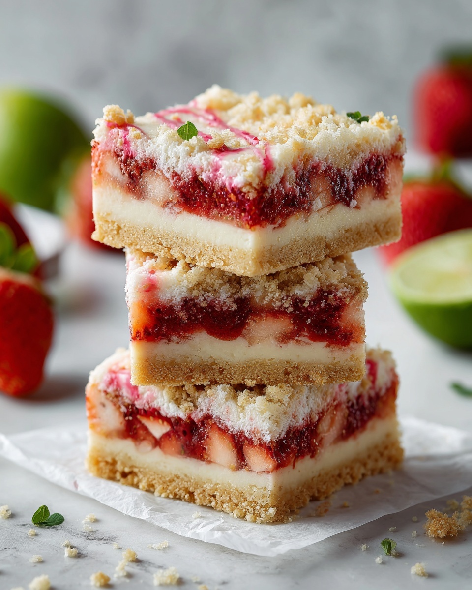Strawberry Lime White Chocolate Gooey Bars Recipe - Recipe Image